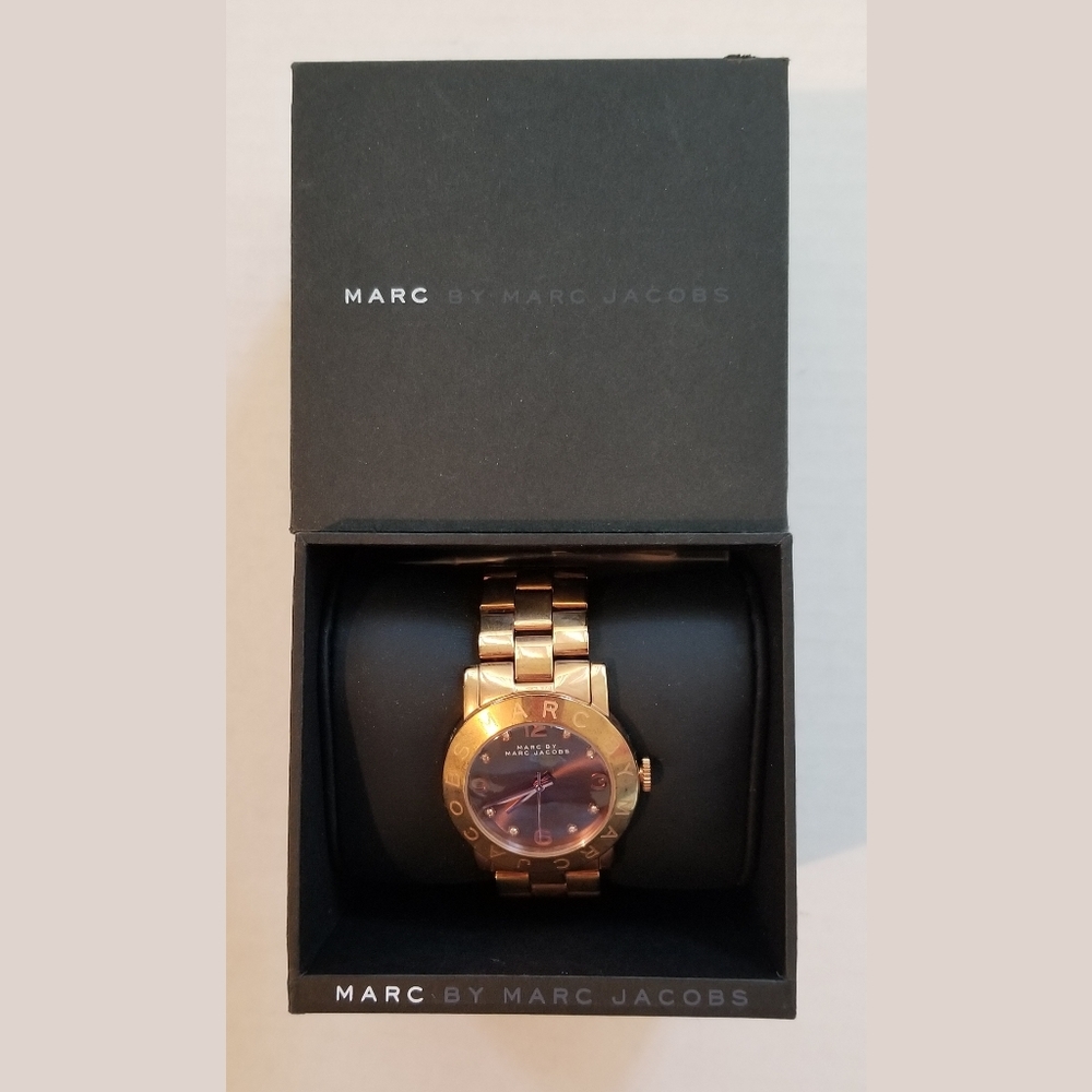 Marc Jacobs Gold Crystal Watch with original box
